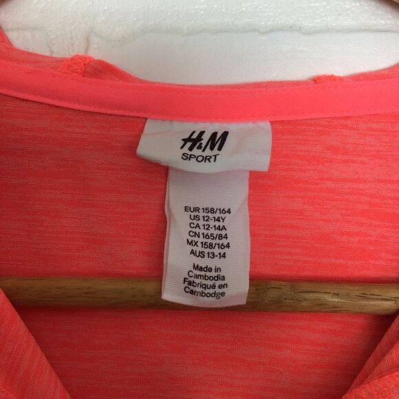 H&M coral fitted hooded sports jacket gold zipper - Picture 5 of 11